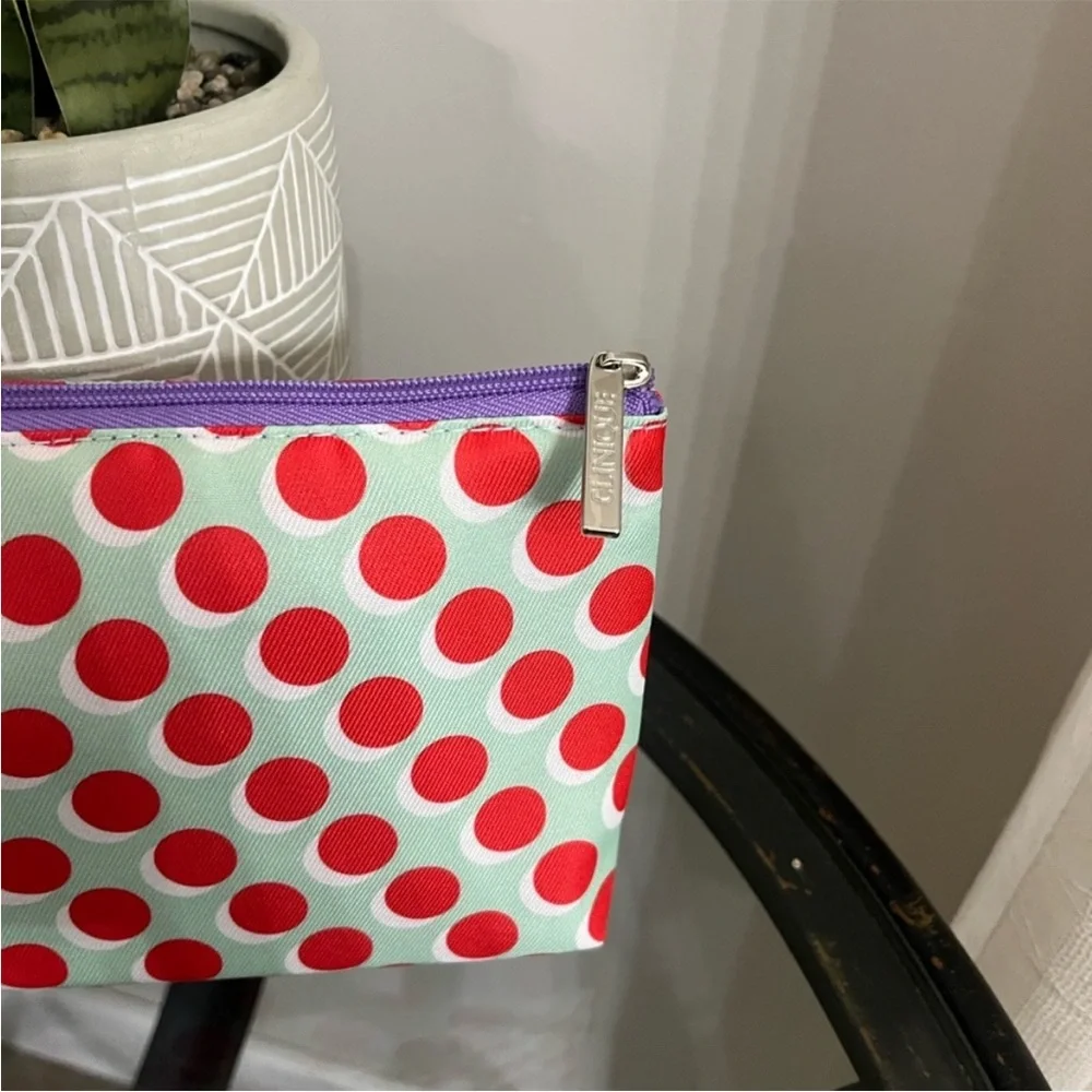 Clinique Eyeshadow Duo 4X Bone/Grey Matters plus Red Polka Dot Bag ~NEW~